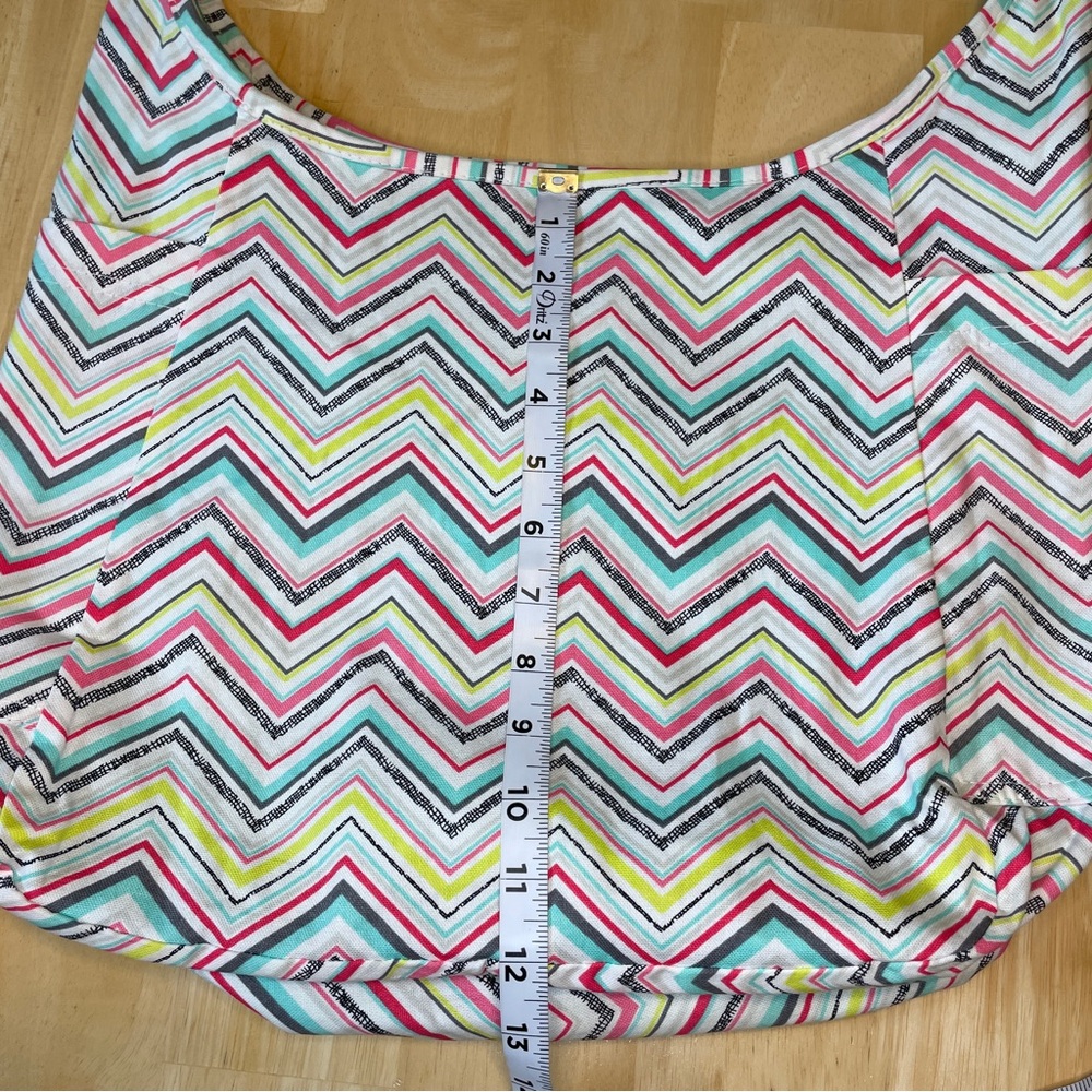 Thirty-one Retired Roundabout Party Punch Reversible Cotton Crossbody Hobo Bag - Picture 10 of 16